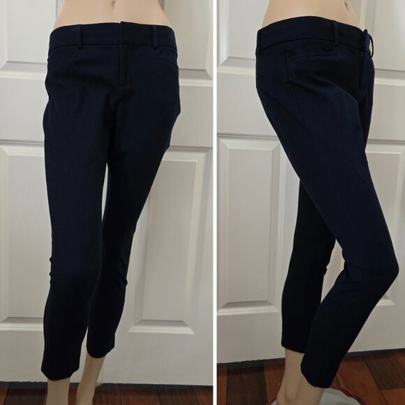 Banana Republic Sloan Fit Pants Sz 4 Navy Blue - Picture 1 of 9